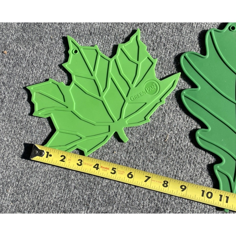 Pair BRAND NEW Green Pan Silicone Green Leaf Trivets Tropical Nature - Picture 9 of 9
